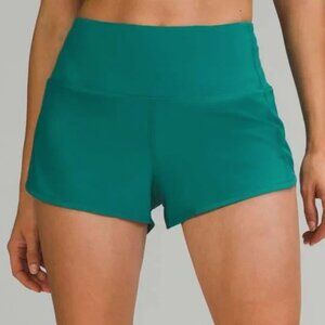 Cascadia Green 2.5" Low Rise Lululemon Speed Up Shorts
